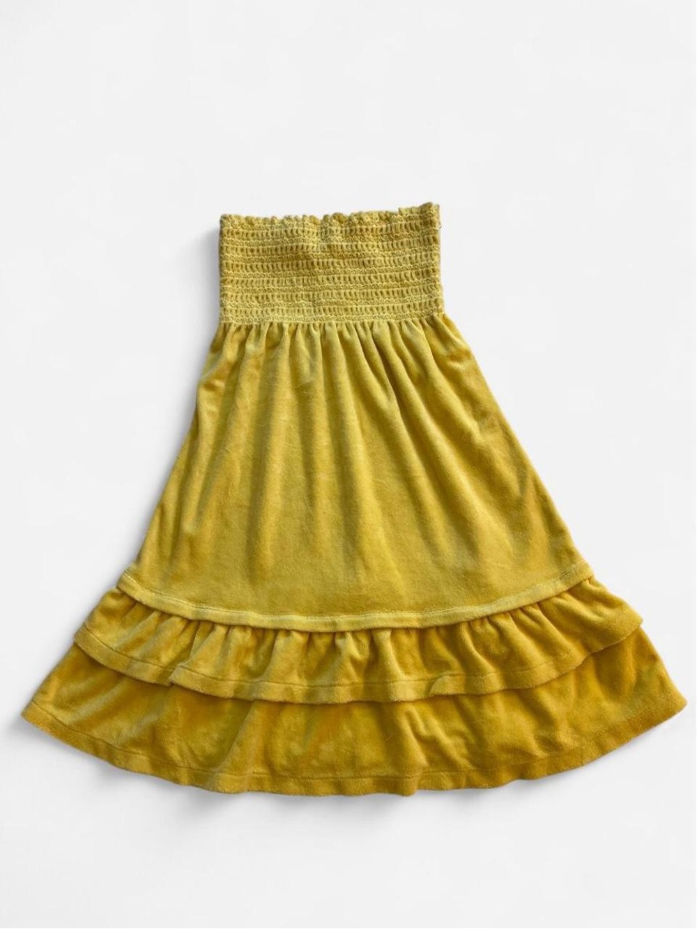 juicy couture yellow strapless terrycloth swimsuit coverup